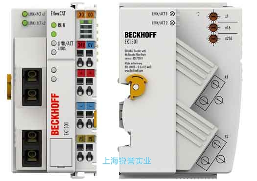 EK1501 | 帶 ID 撥碼開關的 EtherCAT 耦合器,光纖