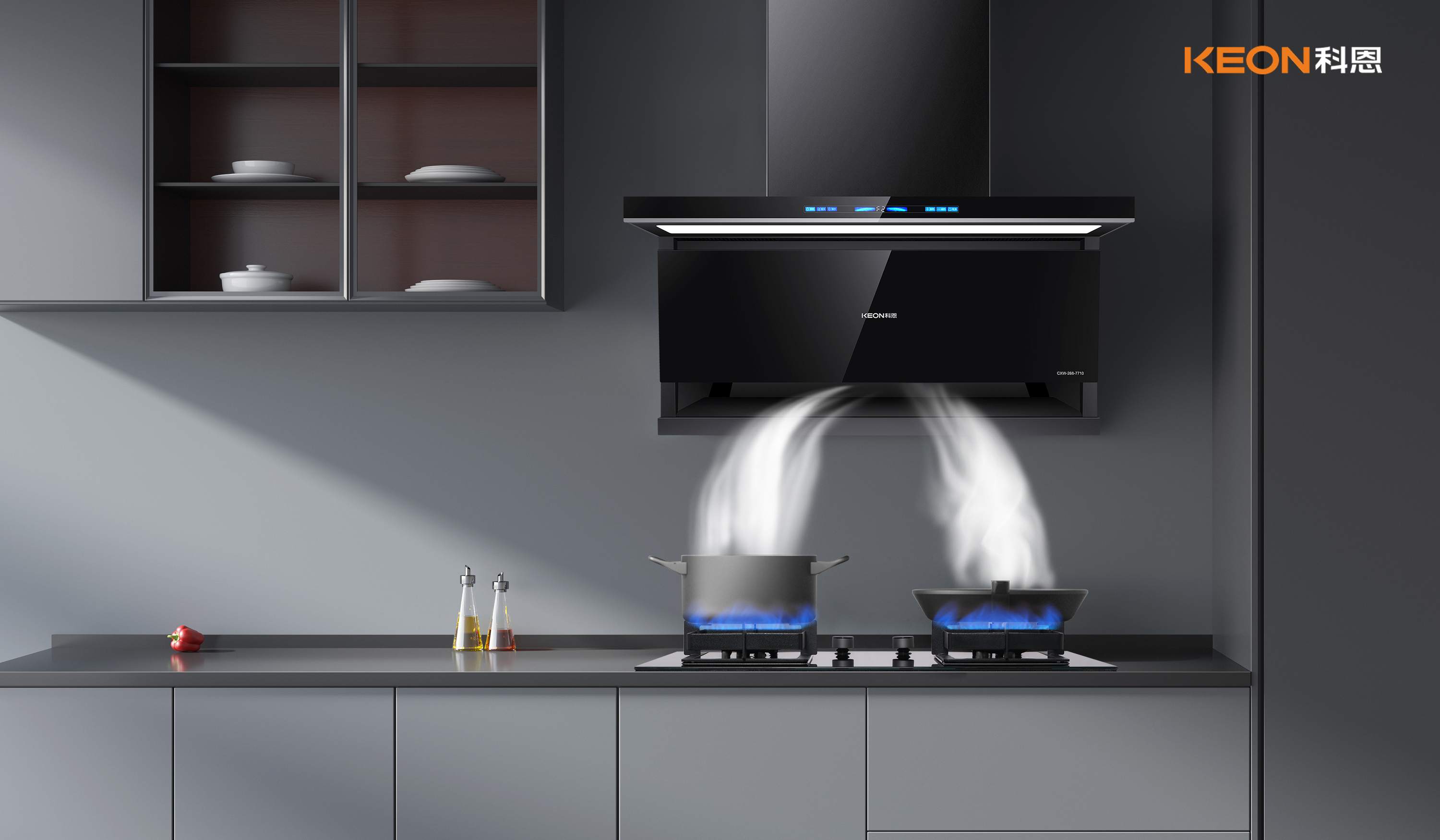 科恩煙灶7710+KN800L，解鎖廚房智凈新境